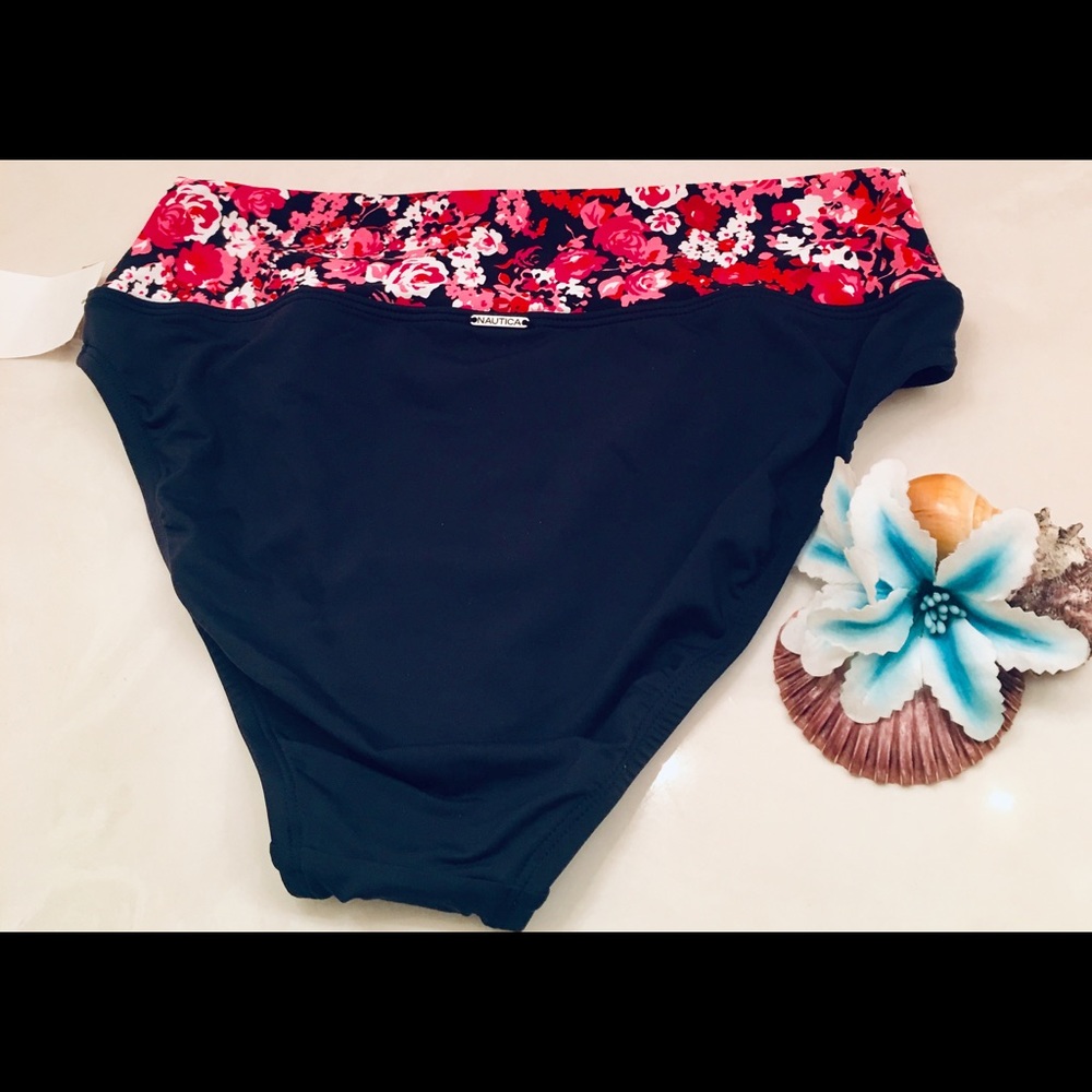 NWT Nautica Core Floral Waistband Bikini Bottom - Picture 7 of 8